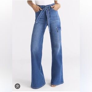 Women's Blue Wide-Leg Jeans